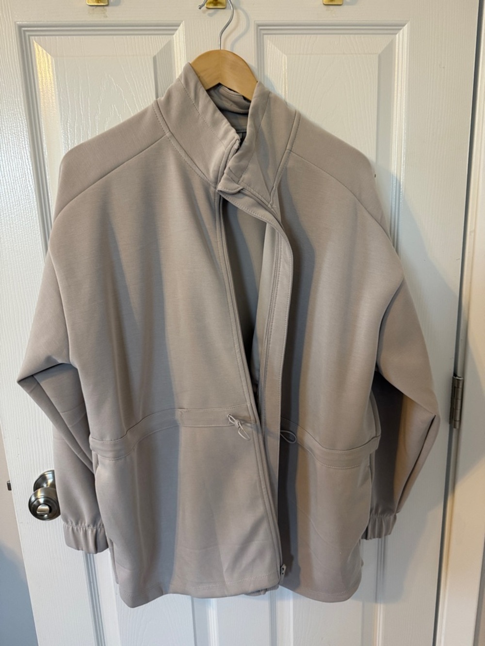 all in motion Neutral Taupe scuba knit Utility Jacket
